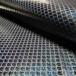 Lamé stretch foliedruk mermaid zwart