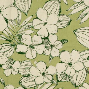 viscose linnen gewassen bloemen lime