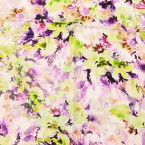 viscose linnen voile digitaaldruk bloemen paars/lime