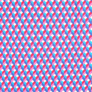 viscose poplin geometrisch blauw/roze
