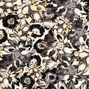 viscose poplin bloemen beige