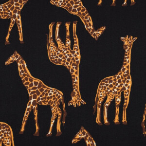 viscose poplin giraffen zwart