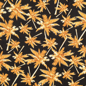 viscose poplin palmbomen zwart