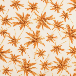 viscose poplin palmbomen wit