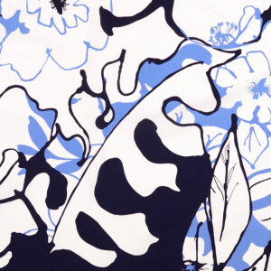 viscose poplin bloemen blauw