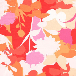 viscose nylon bloemen oranje