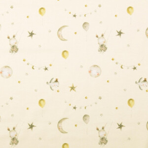 Katoen tricot digitaaldruk circus lichtgroen