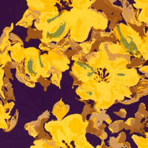 viscose tricot bloemen paars 
