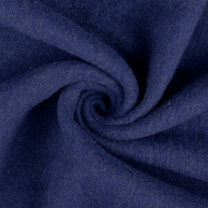 Wollen fleece uni donkerblauw
