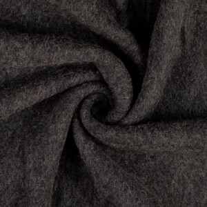 Wollen fleece uni antraciet