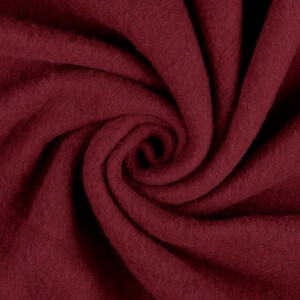 Wollen fleece uni bordeaux