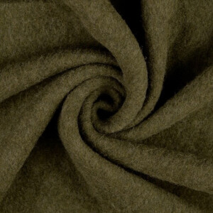 Wollen fleece uni olijfgroen