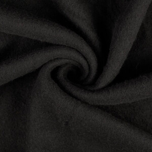 Wollen fleece uni zwart