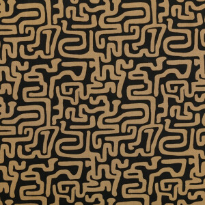 viscose poplin abstract bruin/zwart
