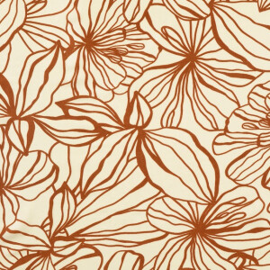 viscose poplin bloemen offwhite/bruin