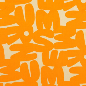 viscose poplin letters oranje/lichtgeel
