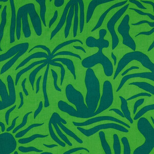 viscose poplin abstract groen/donkergroen