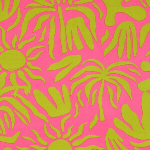 viscose poplin abstract roze/groen