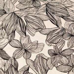 viscose linnen bloemen offwhite