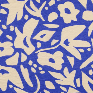 viscose nylon bloemen blauw