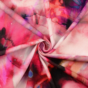 viscose linnen digitaaldruk tie-dye roze