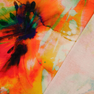 viscose linnen digitaaldruk tie-dye oranje
