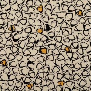 viscose linnen geometrisch offwhite/oranje