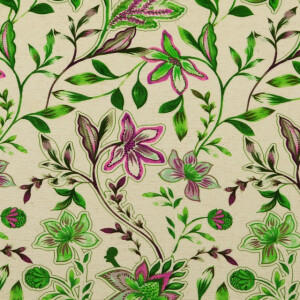 viscose linnen digitaaldruk bloemen groen