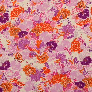 viscose linnen digitaaldruk bloemen rood