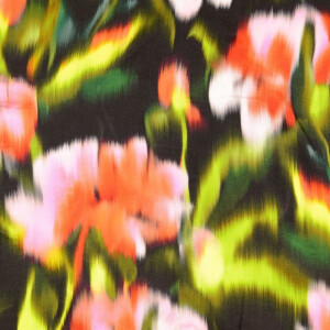 viscose satijn digitaaldruk tie-dye bloemen oranje