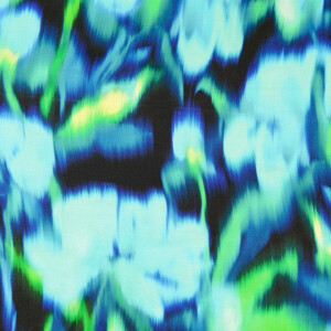 viscose satijn digitaaldruk tie-dye bloemen blauw