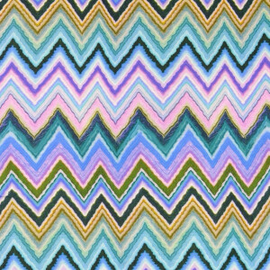viscose satijn digitaaldruk zigzag blauw