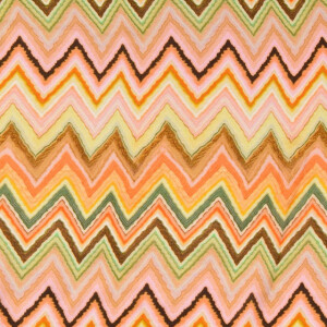 viscose satijn digitaaldruk zigzag geel/oranje