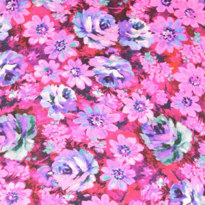 viscose satijn digitaaldruk bloemen roze
