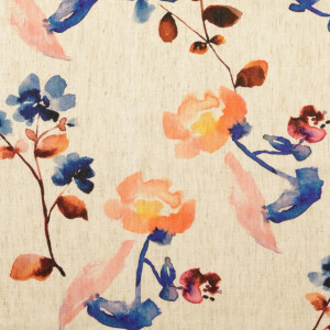 viscose linnen digitaaldruk bloemen blauw