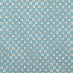 katoenen mousseline geborduurd bloemetjes turquoise