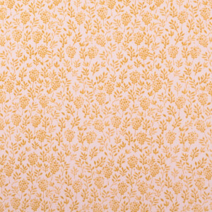 Katoen tricot bloemen geel