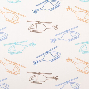 Katoen tricot helicopters blauw