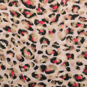 Katoen tricot digitaaldruk luipaard roze