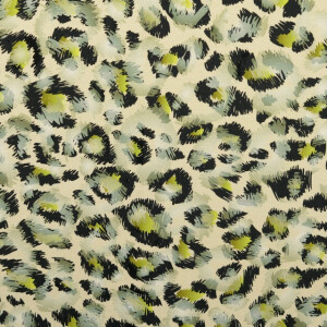 Katoen tricot digitaaldruk luipaard groen