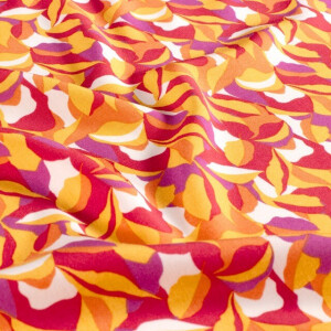 viscose poplin bladeren oker
