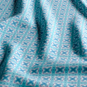 viscose poplin abstract aqua