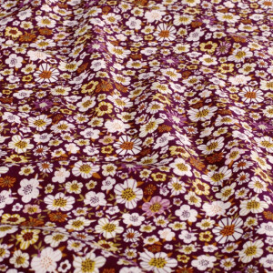 viscose poplin bloemen paars