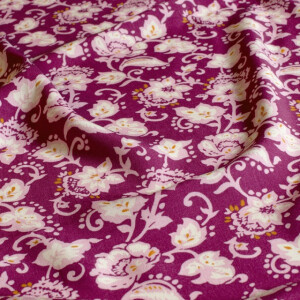 viscose poplin bloemen roze