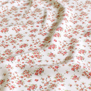 viscose poplin bloemen wit