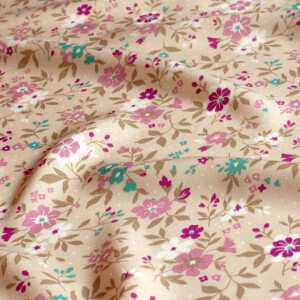 viscose poplin bloemen perzik