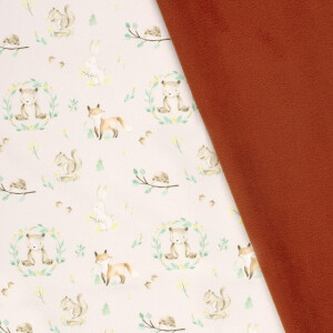 Softshell digitaaldruk bosdieren beige
