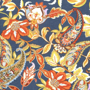 viscose nylon crêpe paisley staalblauw