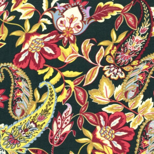 viscose nylon crêpe paisley donkergroen