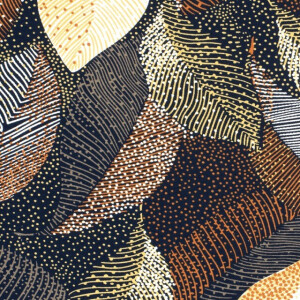 viscose jersey bladeren marine